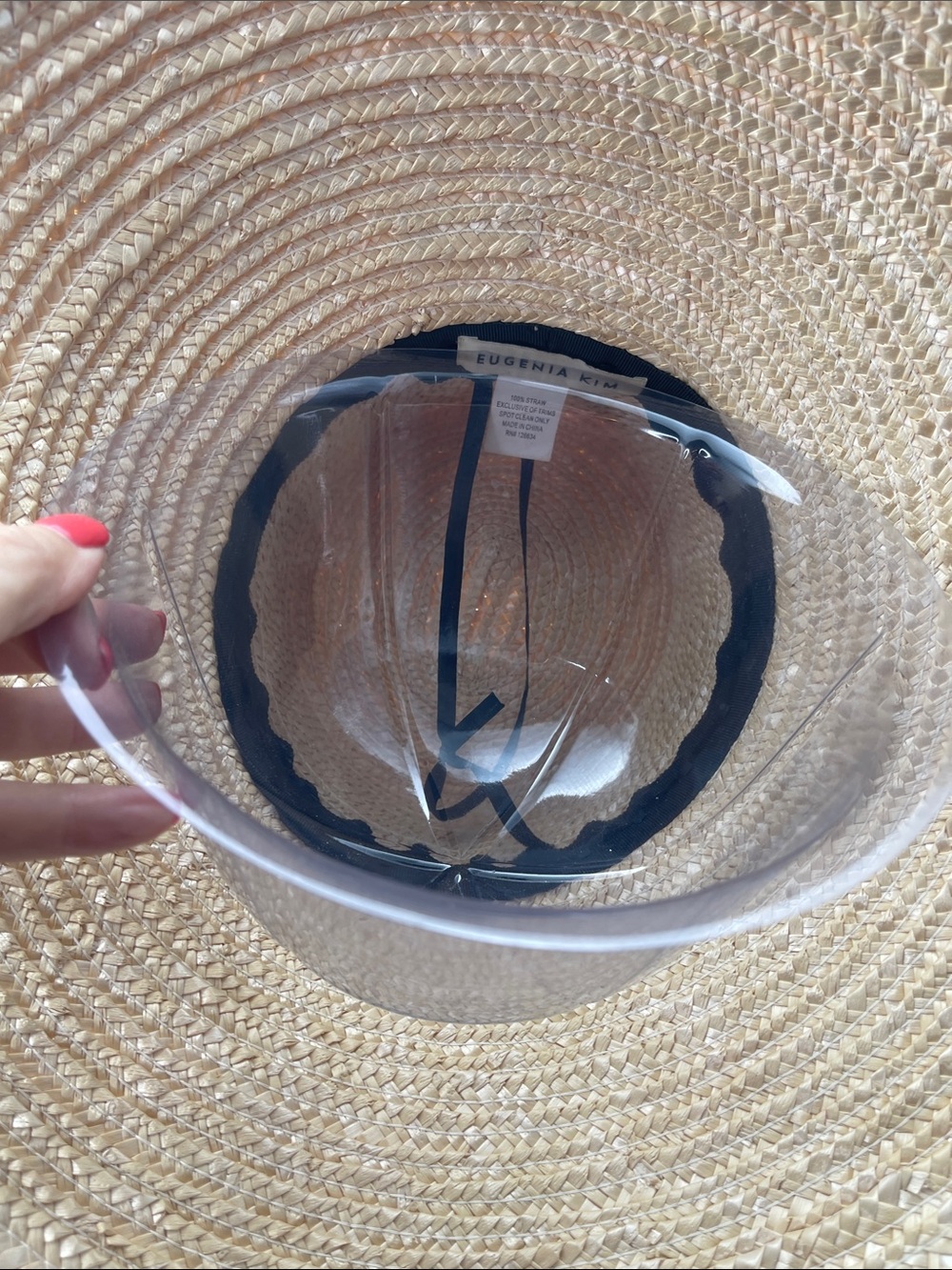 Eugenia Kim Straw Hat Beach Sun Sunhat Ribbon Tie Adjustable - Picture 10 of 12